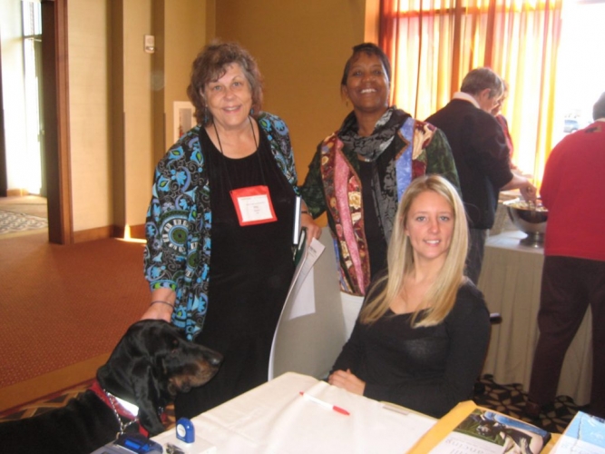 Gabe & Izzy with teacher at Delta Kappa Gamma Teachers Convention. Gabe & Izzy with teacher at Delta Kappa Gamma Teachers Convention
